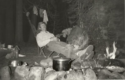 An early Sling Light chair in the field, 1980